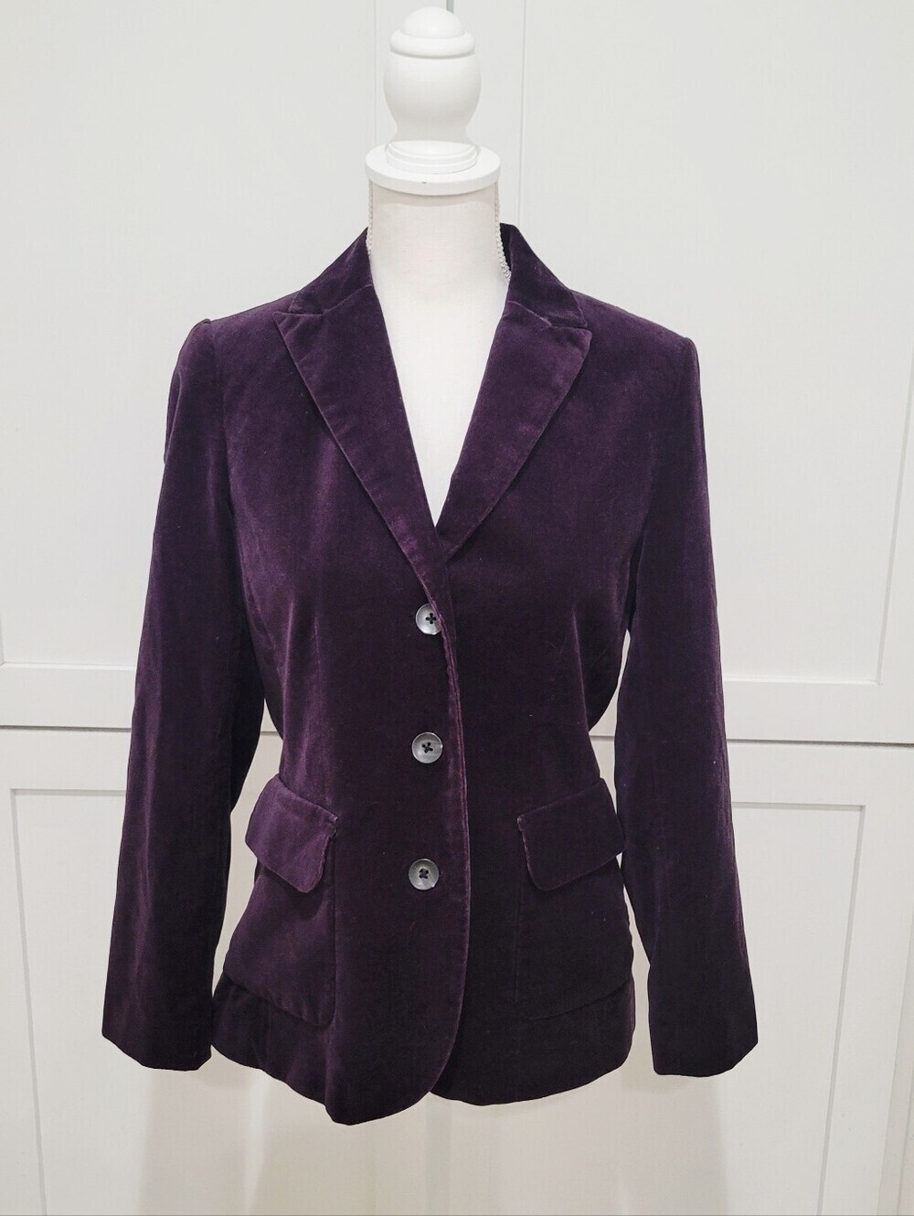 Eddie Bauer Amethyst Purple Velvet Blazer Jacket | Size 4
